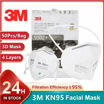 Saashi KN95 Mask – 3M KN95 Mask 50pcs – Reusable Adult Face Masks with Earloop Band