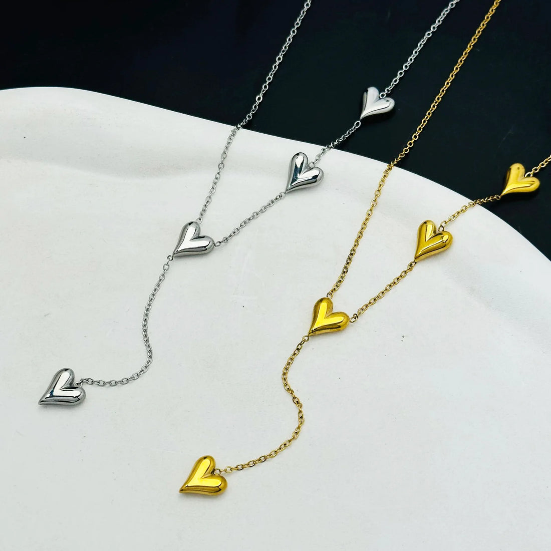 Saashi Peach Heart Tassel Necklace