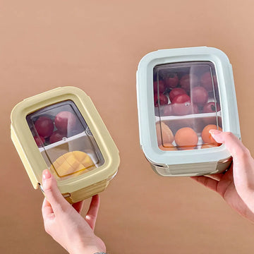 Saashi 1/2 Grids Portable Lunch Container Leak-proof 304 Stainless Steel Kids.