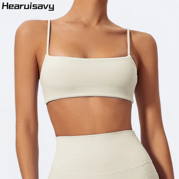 Saashi Womens High Stretch Strappy Sports Bra Breathable Quick Dry Yoga Running Gym Fitness Top