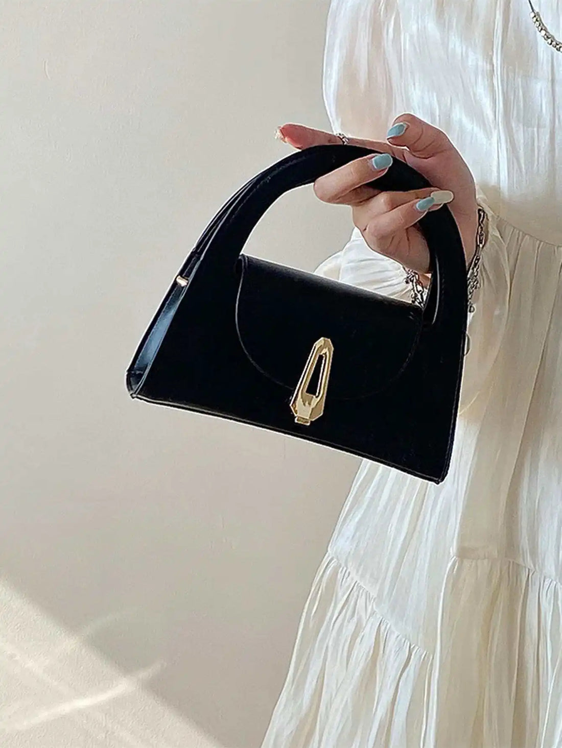 Saashi Mini Glossy Top-Handle Bag