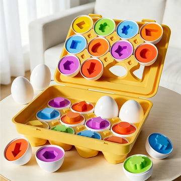 Saashi Montessori Egg Shape Matching Puzzle – Smart Educational Learning Toy for Babies & Kids Ages 1–4, Early Development & Sensory Matching Game