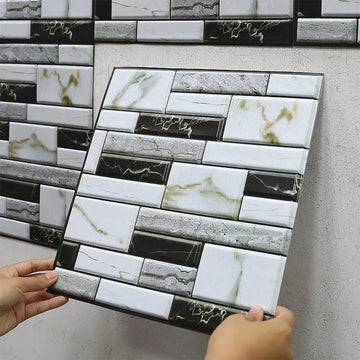 Saashi 3D Tile Wall Stickers (10PCS, Waterproof PVC)