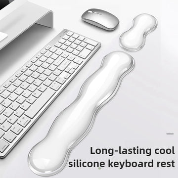 Saashi Labor Day Ergonomic Wrist Rest Set – Soft Silicone Keyboard & Mouse Support Cushion for Office