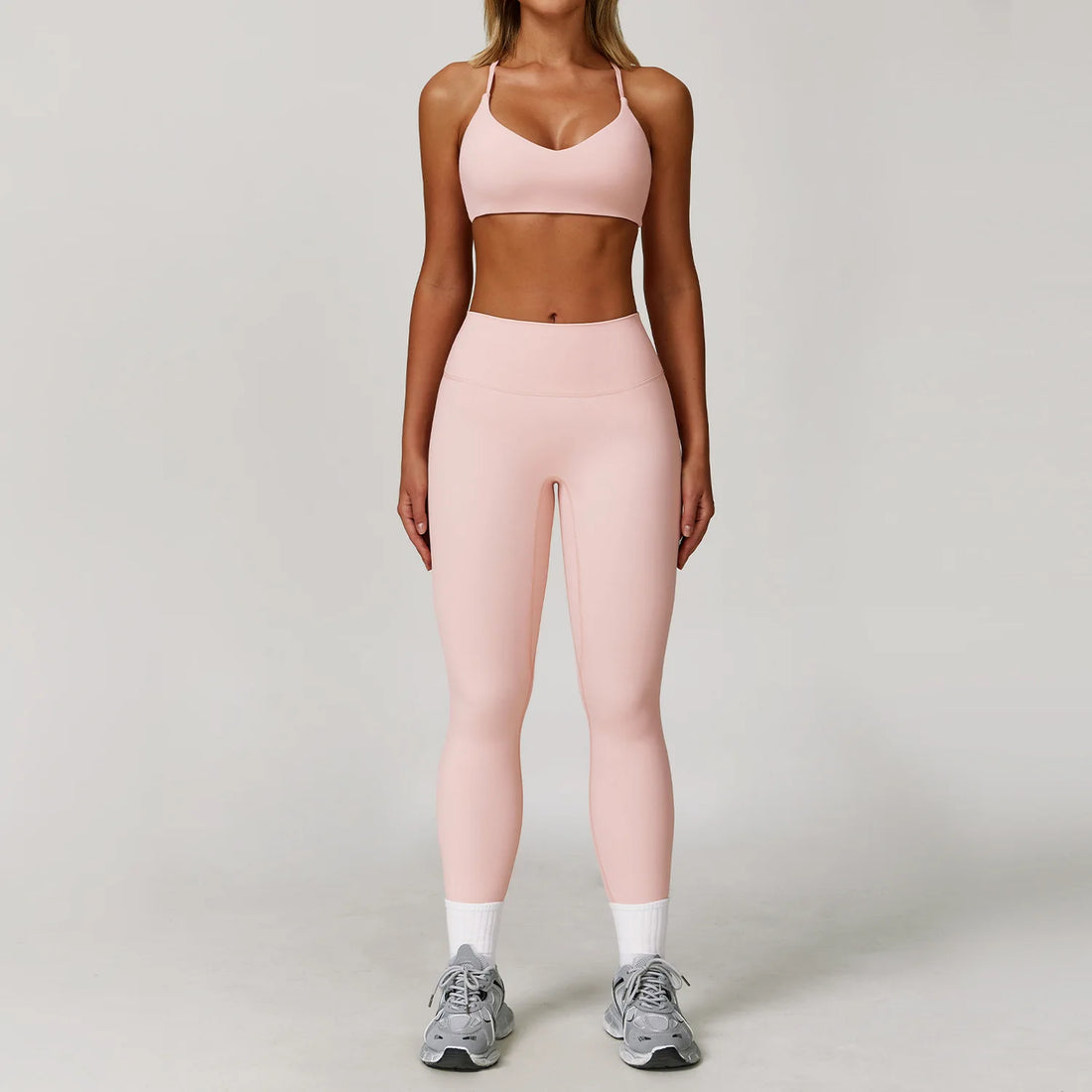 Saashi 2/3-Piece Yoga & Gym Set – Long Sleeve Sports Bra & Leggings
