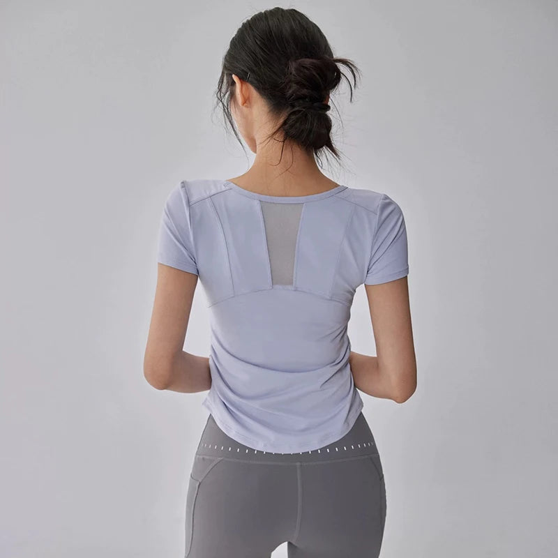 Saashi Summer Yoga T-Shirt with Pleated Waist