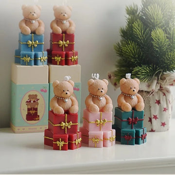 Saashi Bear Scented Candle Ornament Creative Christmas Fragrance Decor Gift Souvenir for Holiday Atmosphere