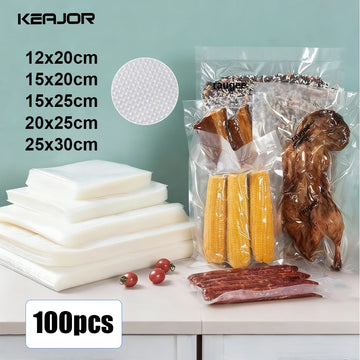 Saashi Vacuum Packaging Bags 100pcs Food Storage Sealer Fresh Long Keeping Sealing.