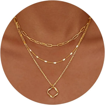 Saashi Layered Paperclip Chain Necklace