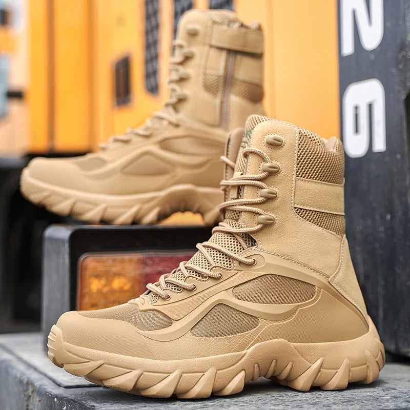 Saashi Men Tactical Boots Special Forces Field Lightweight Outdoor Non-Slip Motorcycle.