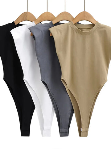 Saashi Padded Shoulder Bodycon Top