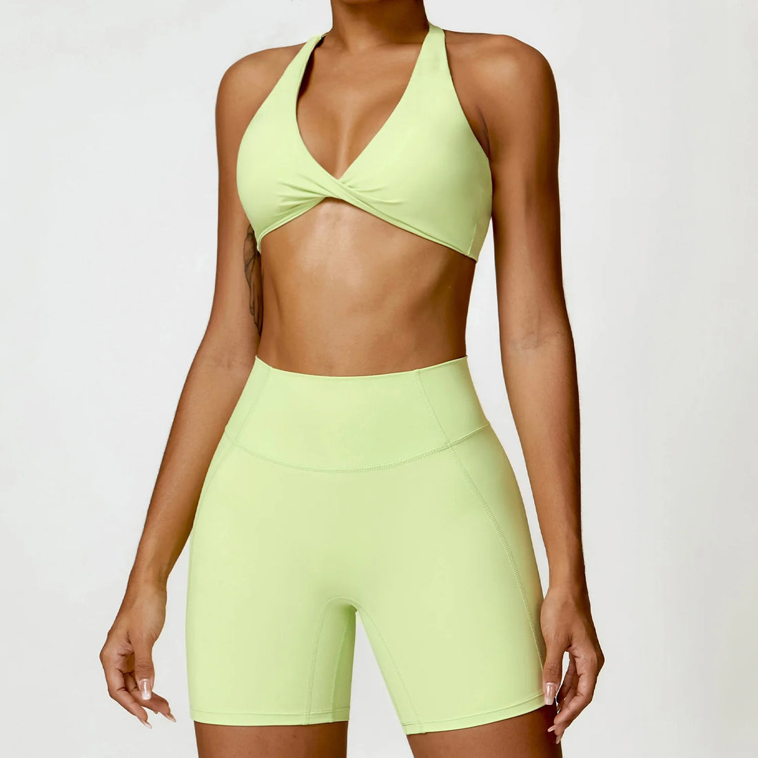Saashi Women’s Seamless 2-Piece Yoga Set with Push Up Bra and High Waist Leggings Sexy Fitness Sportswear