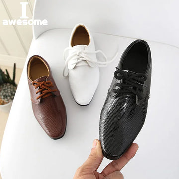 Saashi Boys Classic Leather Lace-Up Flats – Formal Shoes