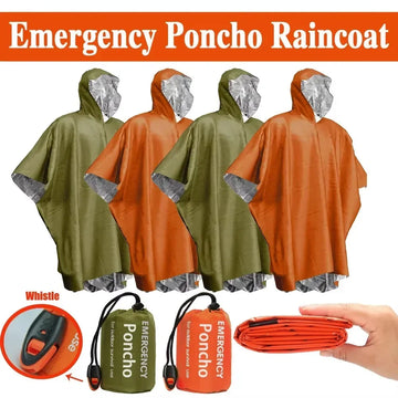 Saashi Emergency Waterproof Poncho & Survival Blanket
