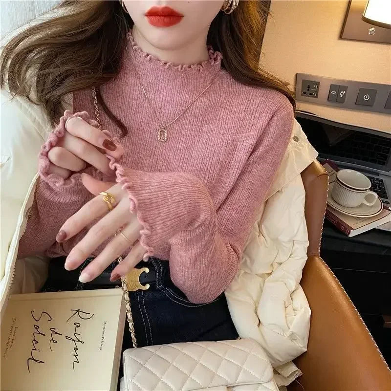 Saashi Women's Knitted Long Sleeve Pullover Sweater Casual Elegant Outerwea