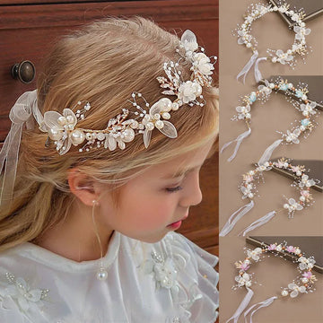 Saashi Kids Flower Crown Wreath Hair Flowergirl Headpiece Tiaras Circlet Girls Wreaths.