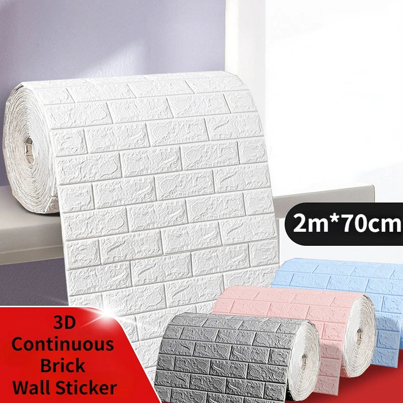 Saashi 3D Faux Brick Wall Sticker (1M Roll)