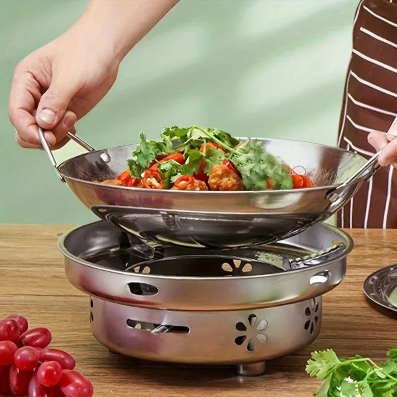 Saashi Chinese-Style Stainless Steel Wok (Thickened Build)