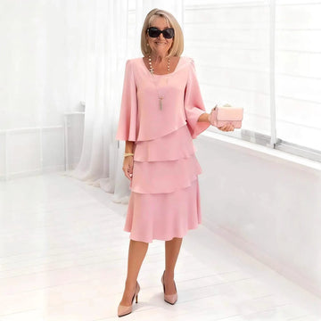 Saashi Layered Ruffle Midi Dress