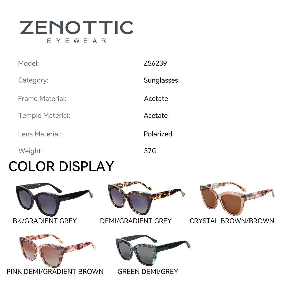Saashi ZENOTTIC Butterfly Polarized Sunglasses