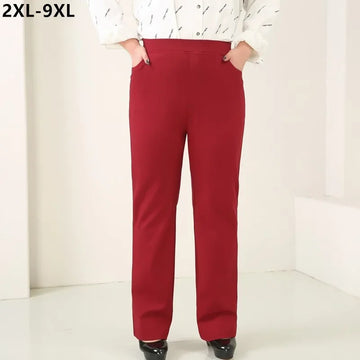 Saashi Plus Size High Waisted Office Lady Trousers for Women – Loose Fit Business Formal Pants