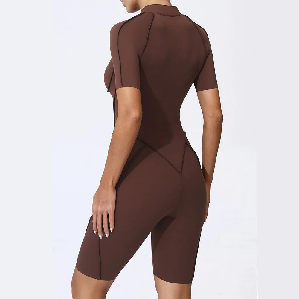 Saashi Women's Sportswear Jumpsuit with Zipper, Ideal for Gym and Yoga Fitness