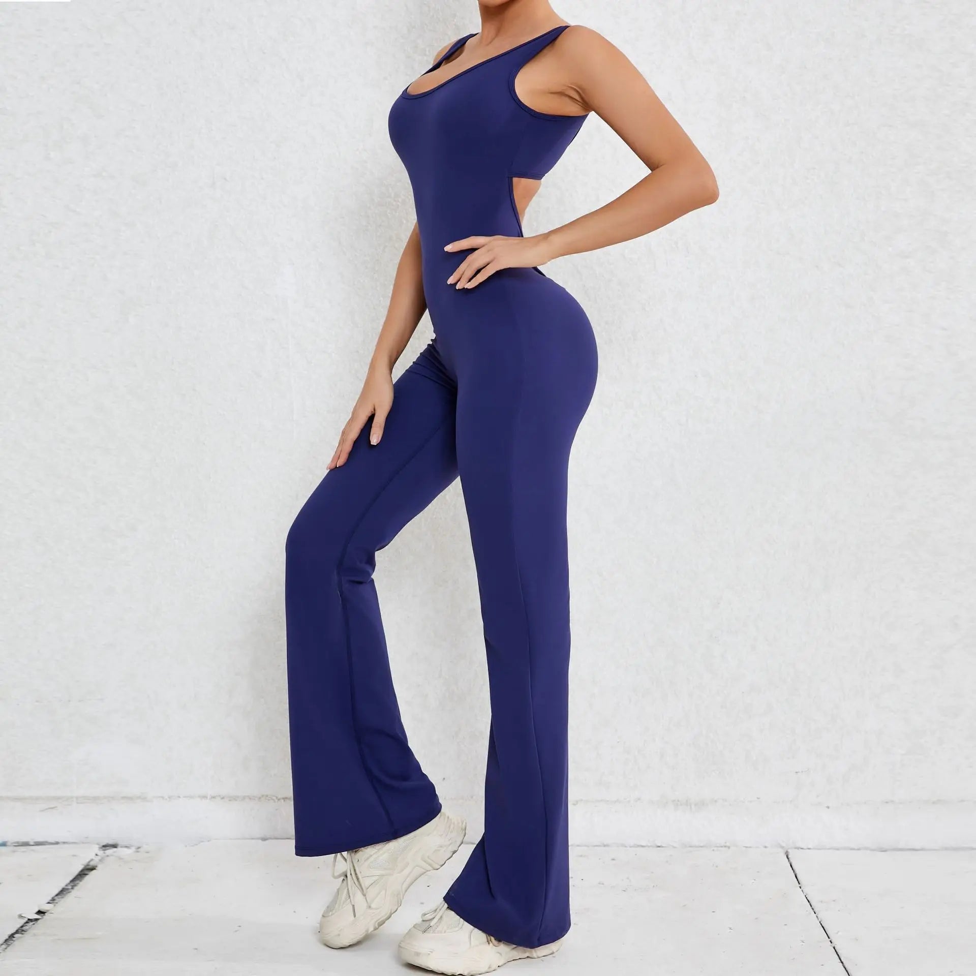 Saashi Women's Gym Jumpsuit Workout Set Sleeveless Bodysuit Romper Yoga Clothing Sportswear Tracksuit