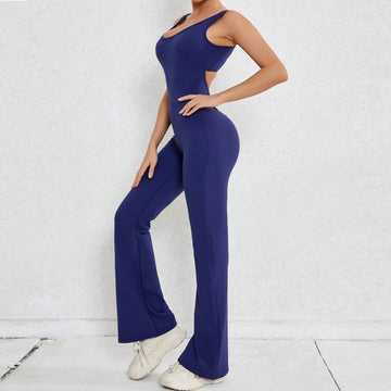 Saashi Women's Gym Jumpsuit Workout Set Sleeveless Bodysuit Romper Yoga Clothing Sportswear Tracksuit