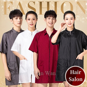 Saashi Labor Day Lightweight Barber & Salon Smock – Anti-Hair, Anti-Static Hairstylist & Pet Grooming Workwear