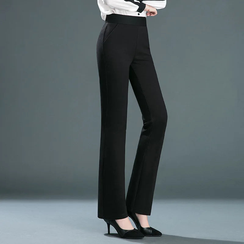 Saashi Women’s Elastic Waist Slim Flare Pants – Fashionable Trousers in Multiple Colors and Sizes S-10XL