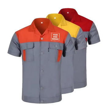 Saashi Labor Day Unisex Workwear Set – Multi-Pocket Utility Shirt & Pants for Auto & Cleaning Work