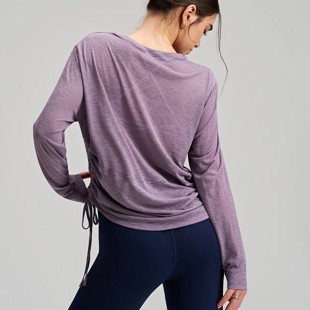 Saashi Long Sleeve Drawstring Yoga Tunic