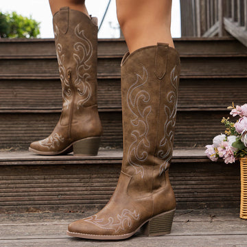 Saashi Embroidered Western Cowboy Boots