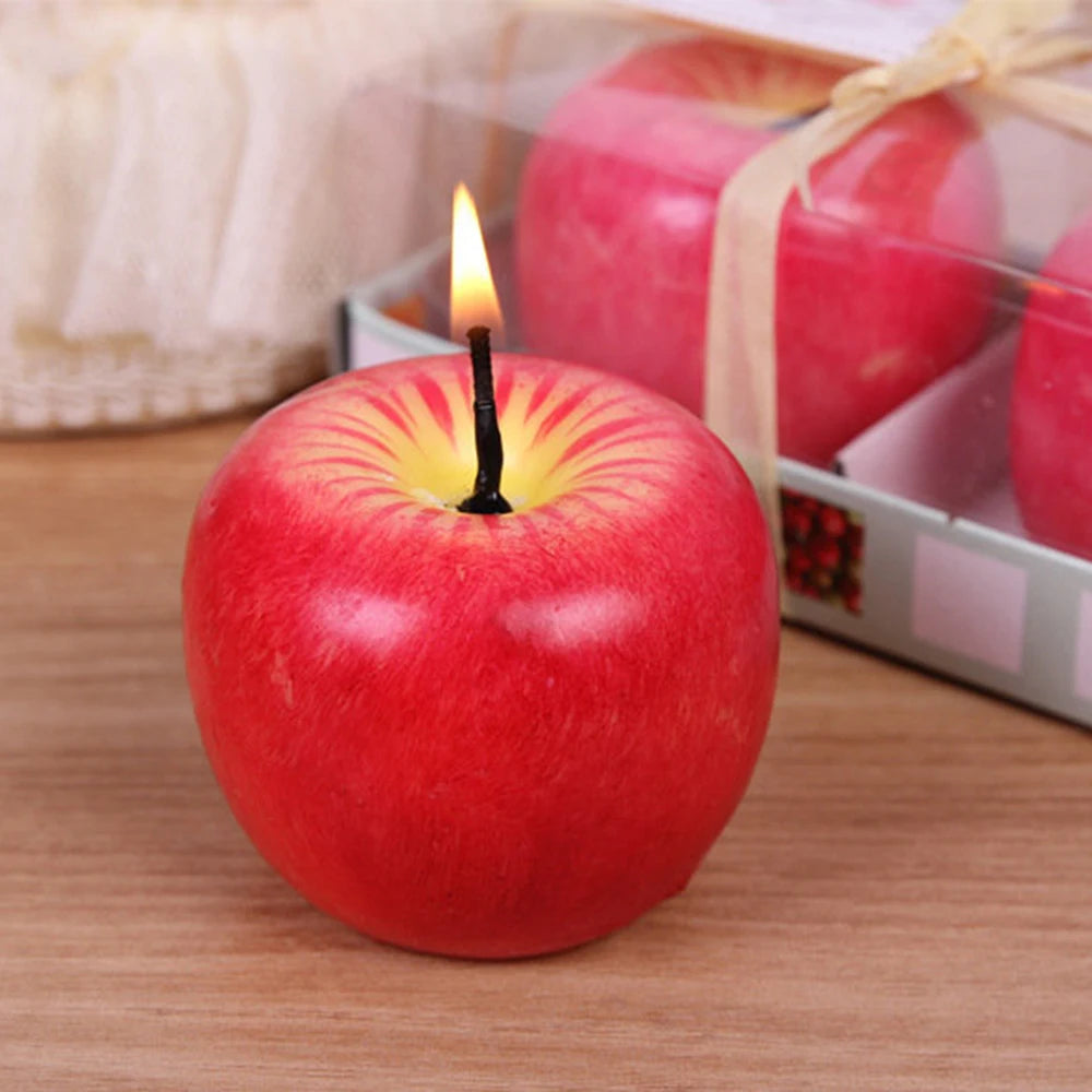 Saashi Realistic Red Apple Scented Candle for Birthdays and Christmas Home Decor