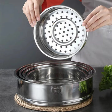 Saashi Heavy-Duty 304 Stainless Steel Steamer Basket (16–32cm)