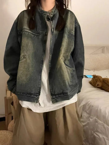 Saashi Washed Denim Street Jacket