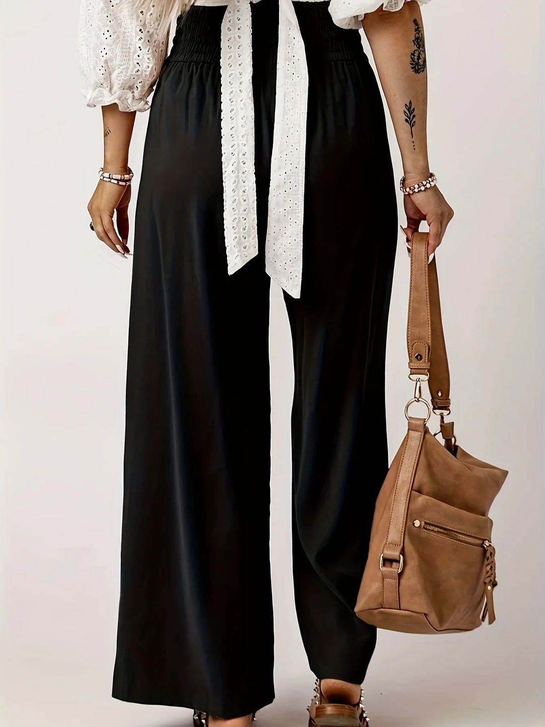 Saashi Plus Size Women’s Wide Leg Pants – Elegant High Waist Loose Trousers for Office and Casual Wear
