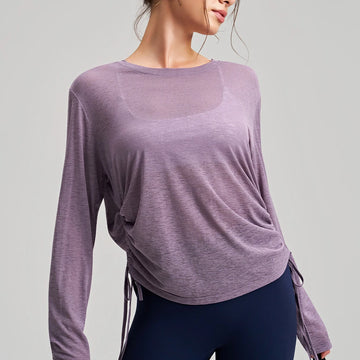 Saashi Long Sleeve Drawstring Yoga Tunic