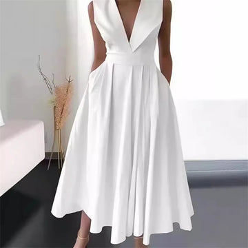 Saashi Deep V Evening Maxi Dress