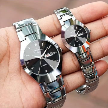 Saashi Couple Quartz Calendar Watch