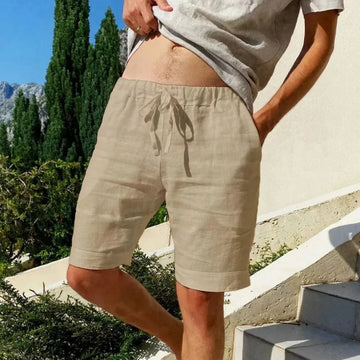 Saashi Summer New Men's Cotton Linen Breathable Shorts Hawaii Beach Pants Male.