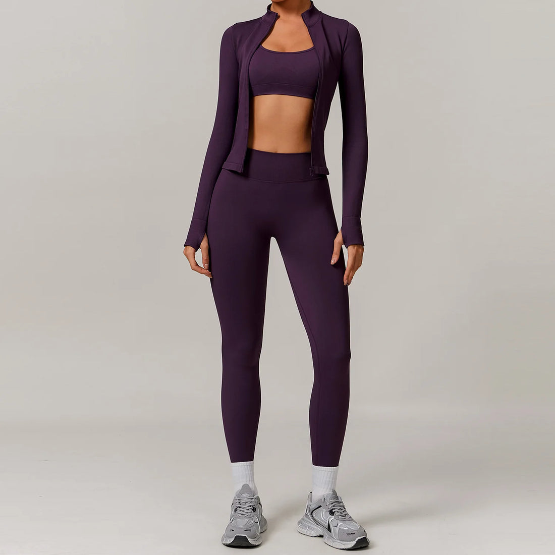 Saashi Seamless Yoga Set 2/3PCS with Sports Bra, Leggings & Tracksuit for Women's Fitness