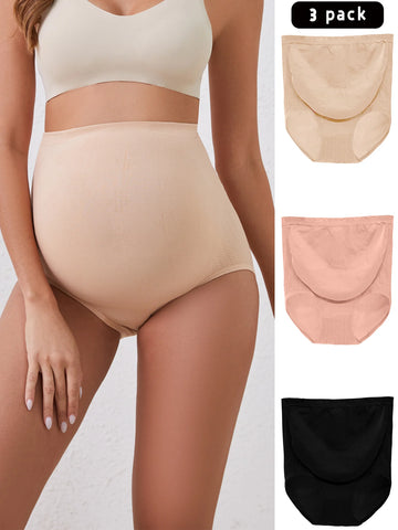 Saashi 3-Pack High Waist Maternity Underwear Cotton Breathable Belly Support Panties for Pregnant Women