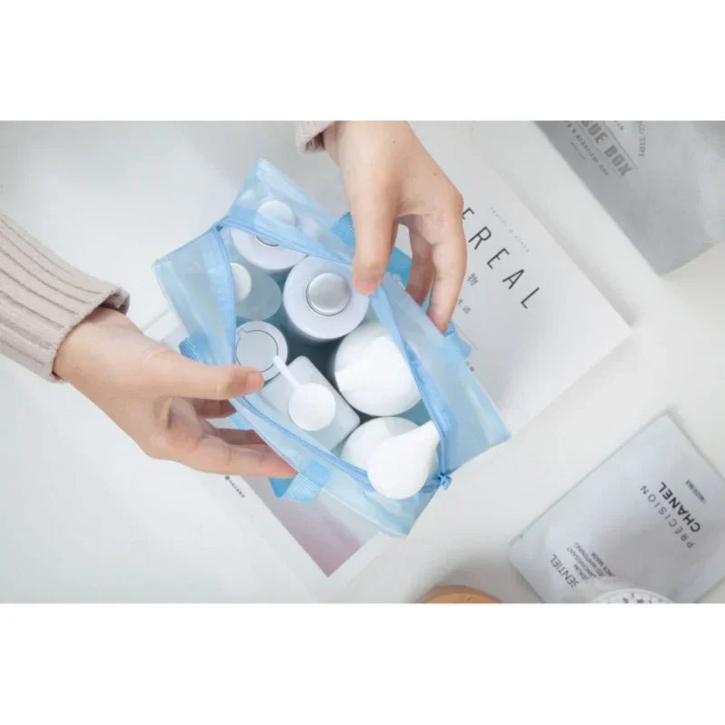 Saashi 5 Color Waterproof PVC Cosmetic Storage Women Transparent Organizer Makeup Pouch.