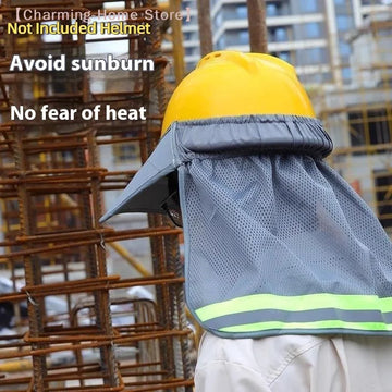 Saashi Labor Day Summer Sun Shade Safety Hard Hat – Reflective Neck Shield & Brim Cover for Construction Workers