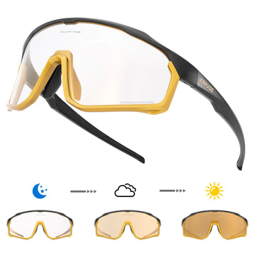 Saashi Labor Day Photochromic Cycling Glasses – UV400 Sports Eyewear for Cycling, Running & Outdoor Riding