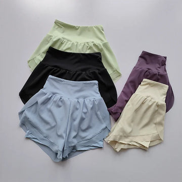 Saashi Summer High-Waisted Mesh Shorts – Quick-Dry Yoga & Gym Shorts