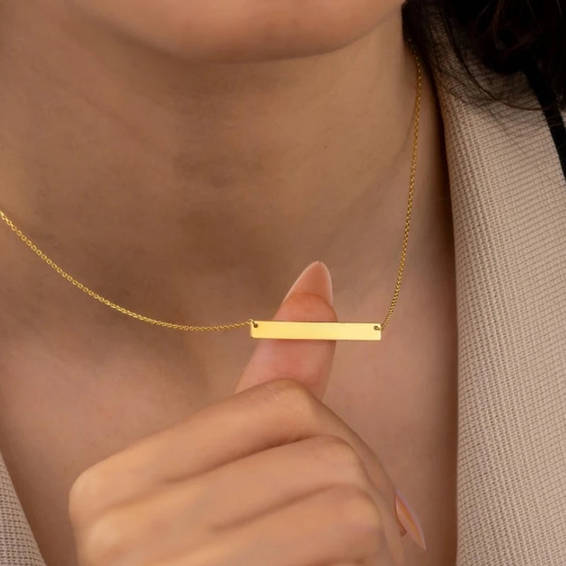 Saashi Stainless Steel Bar Necklace