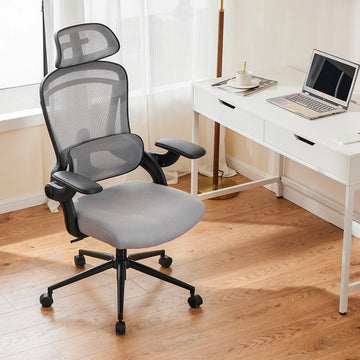 Saashi Labor Day Ergonomic Mesh Office Chair – Adjustable Lumbar Support, 120° Tilt, High-Back Design & Soft Flip-Up Arms