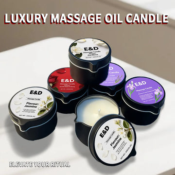 Saashi 6PCS Massage Oil Candle with Essential Oils Luxury Soy Wax Scented Candle for Spa Salon